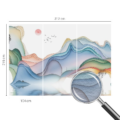 Mural de pared con estampado hermoso con un paisaje de ensueño