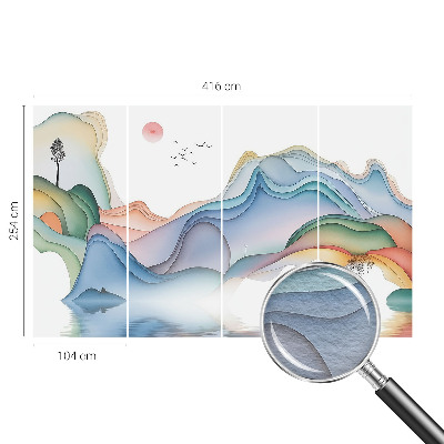 Mural de pared con estampado hermoso con un paisaje de ensueño