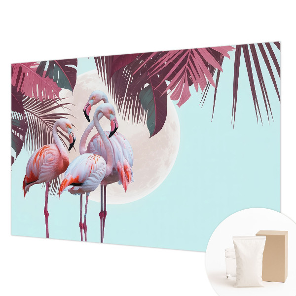 Fotomural decorativo para cabecero de cama con diseño de aves exóticas
