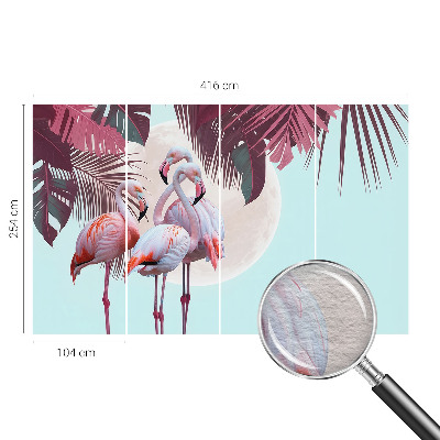 Fotomural decorativo para cabecero de cama con diseño de aves exóticas