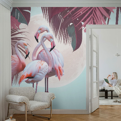 Fotomural decorativo para cabecero de cama con diseño de aves exóticas
