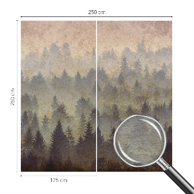 Papel mural texturado decorativo con diseño «Niebla forestal»