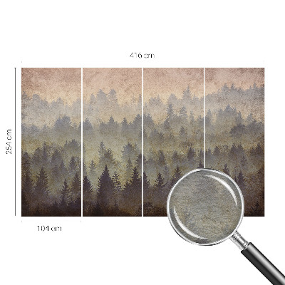 Papel mural texturado decorativo con diseño «Niebla forestal»