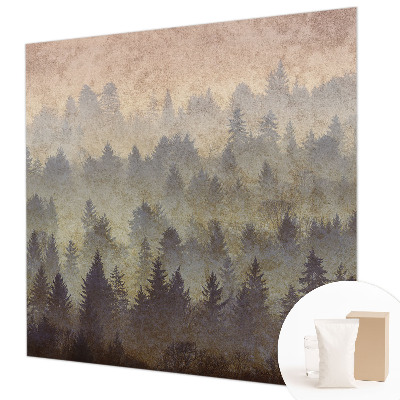 Papel mural texturado decorativo con diseño «Niebla forestal»