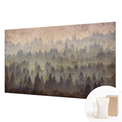 Papel mural texturado decorativo con diseño «Niebla forestal»
