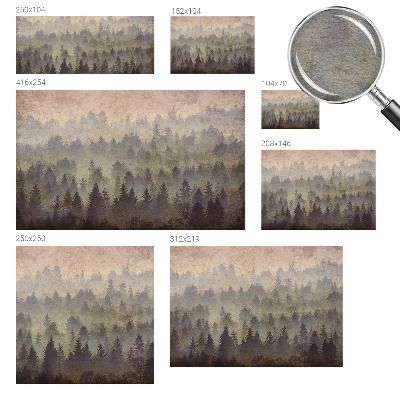 Papel mural texturado decorativo con diseño «Niebla forestal»