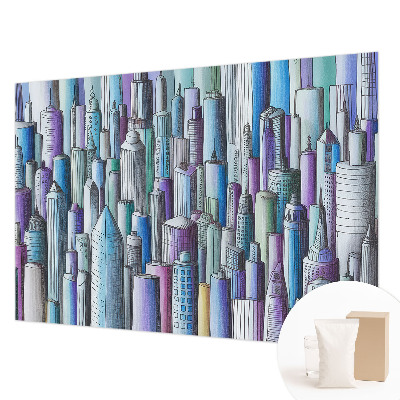 Mural decorativo con diseño de rascacielos de la ciudad