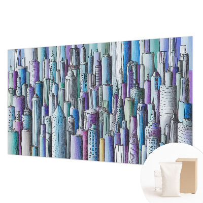 Mural decorativo con diseño de rascacielos de la ciudad