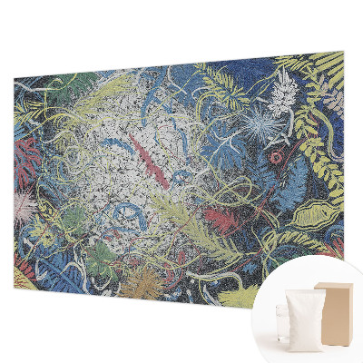 Mural de pared con estampado hermoso con remolinos de plantas