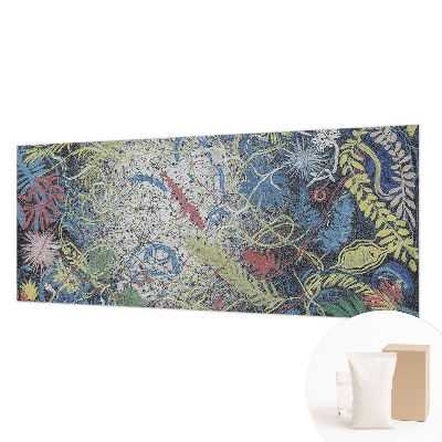 Mural de pared con estampado hermoso con remolinos de plantas