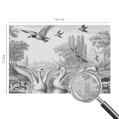 Papel mural con patrón decorativo con un paisaje clásico
