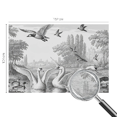 Papel mural con patrón decorativo con un paisaje clásico