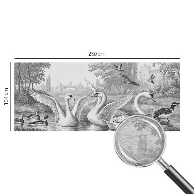 Papel mural con patrón decorativo con un paisaje clásico