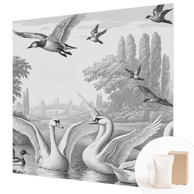 Papel mural con patrón decorativo con un paisaje clásico