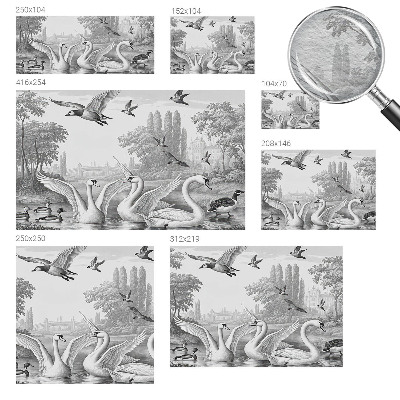 Papel mural con patrón decorativo con un paisaje clásico