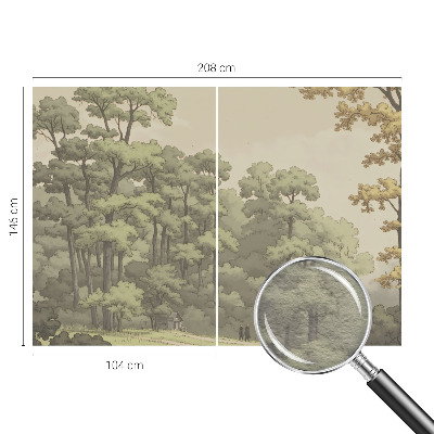 Mural decorativo con diseño 'Idilio forestal'