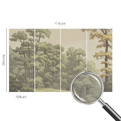Mural decorativo con diseño 'Idilio forestal'