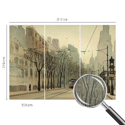 Papel mural con patrón decorativo con diseño «Simetría urbana»