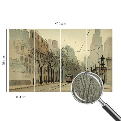 Papel mural con patrón decorativo con diseño «Simetría urbana»