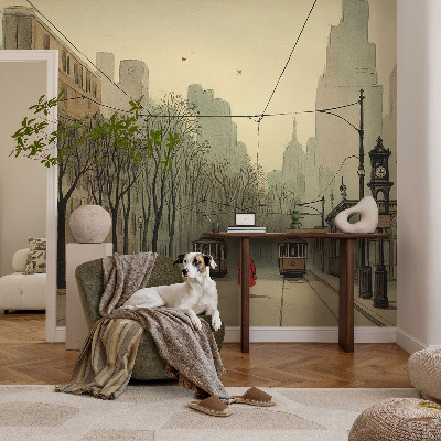 Papel mural con patrón decorativo con diseño «Simetría urbana»