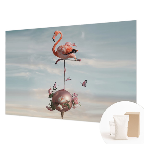 Fotomural decorativo para cabecero de cama con diseño de flamenco elegante