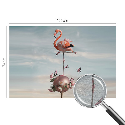 Fotomural decorativo para cabecero de cama con diseño de flamenco elegante