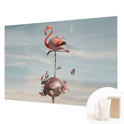 Fotomural decorativo para cabecero de cama con diseño de flamenco elegante