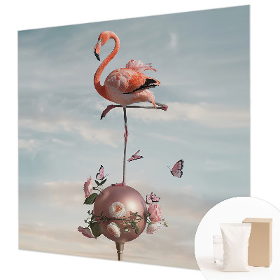 Fotomural decorativo para cabecero de cama con diseño de flamenco elegante
