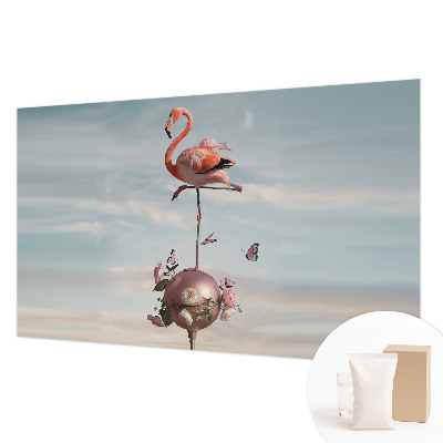 Fotomural decorativo para cabecero de cama con diseño de flamenco elegante