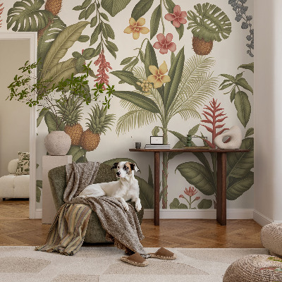 Mural de pared con estampado hermoso con motivo de naturaleza exótica