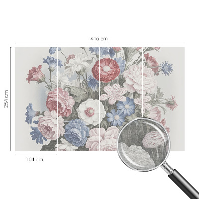 Fotomural decorativo para cabecero de cama con un ramo colorido