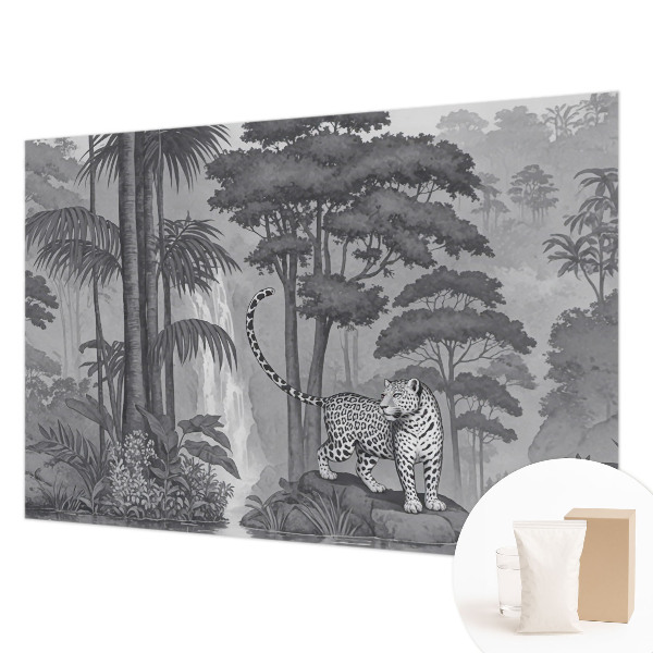 Papel mural con patrón decorativo con motivo de selva tropical