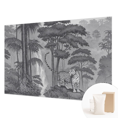 Papel mural con patrón decorativo con motivo de selva tropical