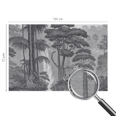 Papel mural con patrón decorativo con motivo de selva tropical