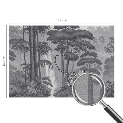 Papel mural con patrón decorativo con motivo de selva tropical