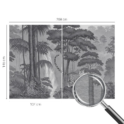 Papel mural con patrón decorativo con motivo de selva tropical