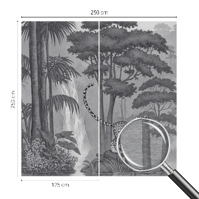 Papel mural con patrón decorativo con motivo de selva tropical