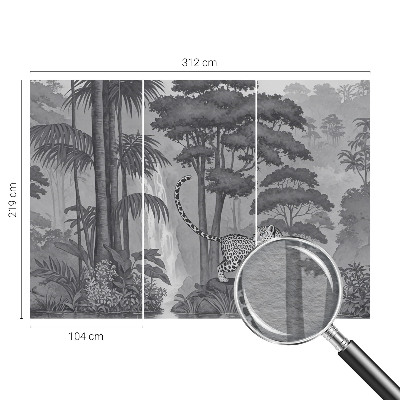 Papel mural con patrón decorativo con motivo de selva tropical