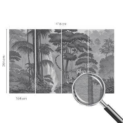 Papel mural con patrón decorativo con motivo de selva tropical