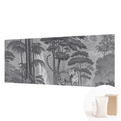 Papel mural con patrón decorativo con motivo de selva tropical
