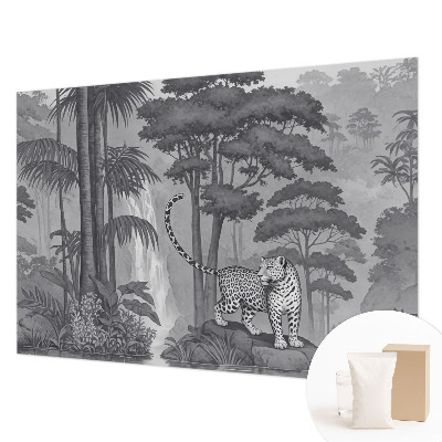 Papel mural con patrón decorativo con motivo de selva tropical
