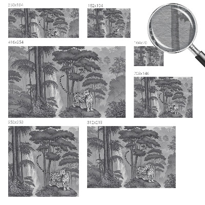 Papel mural con patrón decorativo con motivo de selva tropical