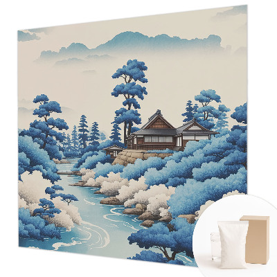 Papel mural texturado decorativo con diseño de naturaleza pacífica