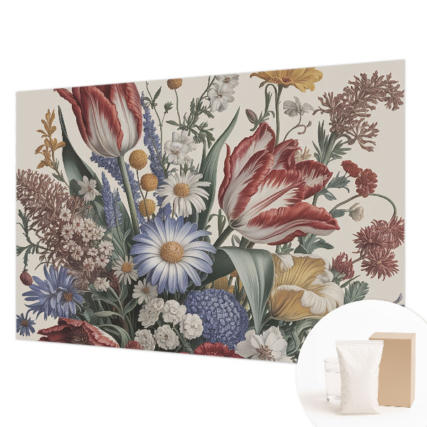 Mural decorativo con diseño de ramo de flores