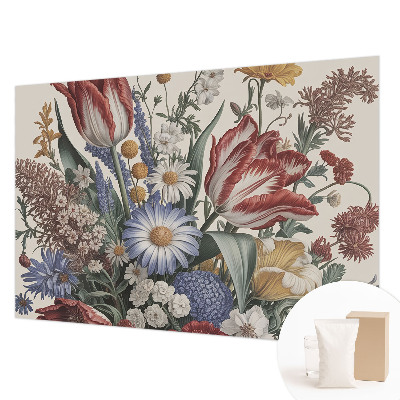Mural decorativo con diseño de ramo de flores