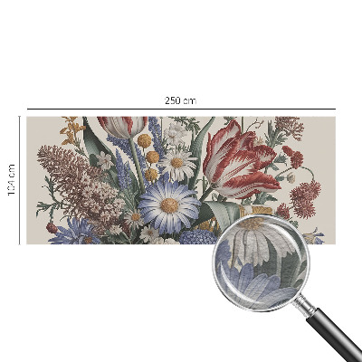 Mural decorativo con diseño de ramo de flores