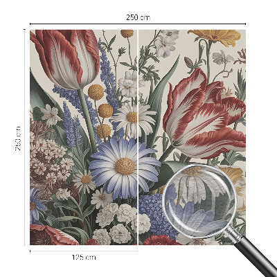 Mural decorativo con diseño de ramo de flores