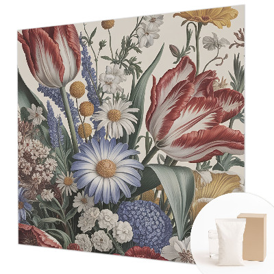 Mural decorativo con diseño de ramo de flores