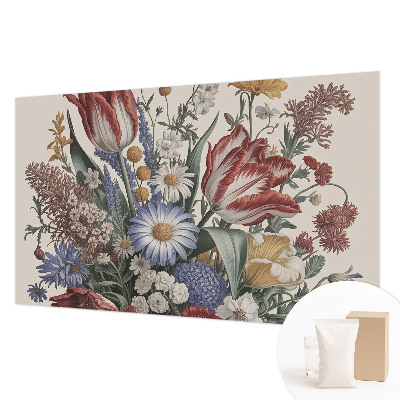 Mural decorativo con diseño de ramo de flores
