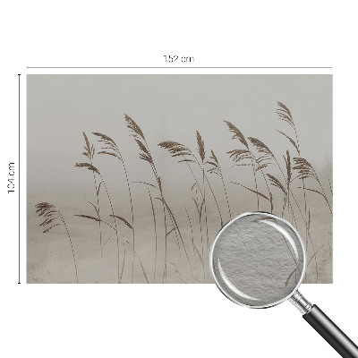 Fotomural decorativo para cabecero de cama con diseño de hierbas en la niebla